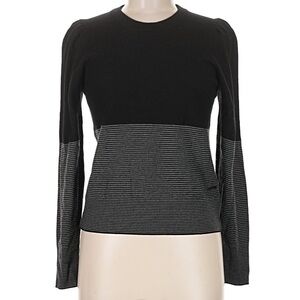 Carve Designs Black and Gray Striped Long Sleeve Sweater